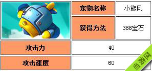 全民飞机大战宠物小旋风属性