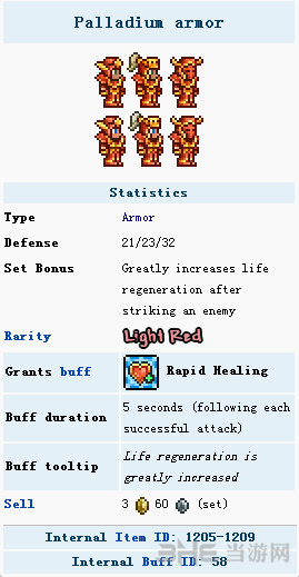 泰拉瑞亚钯金套装1