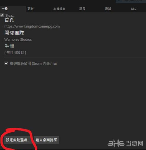天国拯救steam设置页面