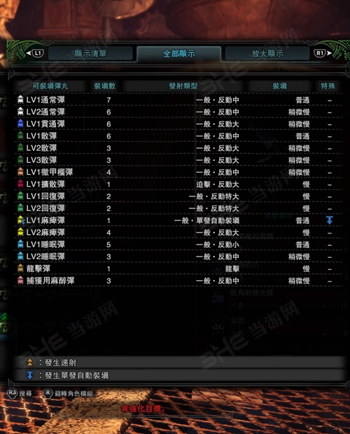 怪物猎人世界闪耀突击弩II子弹适配图