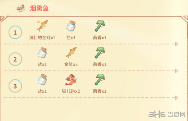 波西亚时光烟熏鱼配方图