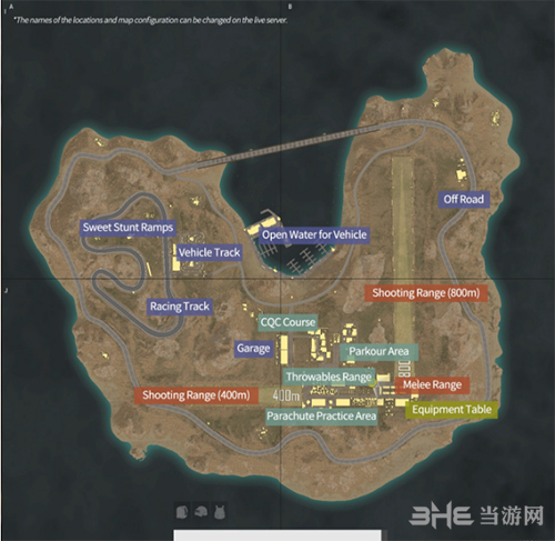 绝地求生训练场地图
