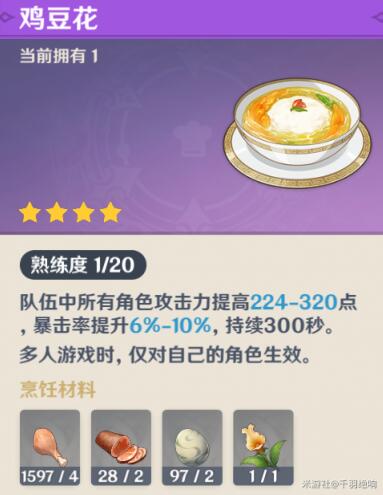 原神1.6版本新增食谱配方获取及效果一览 原神1.6版本新增食谱配方获取及效果一览