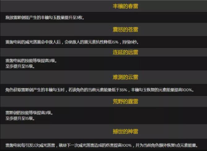 原神雷主命之座效果一览 原神雷主命之座效果一览
