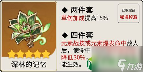 原神纳西妲用什么圣遗物 纳西妲圣遗物推荐