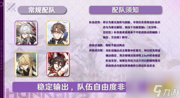 崩坏星穹铁道景元配队阵容推荐