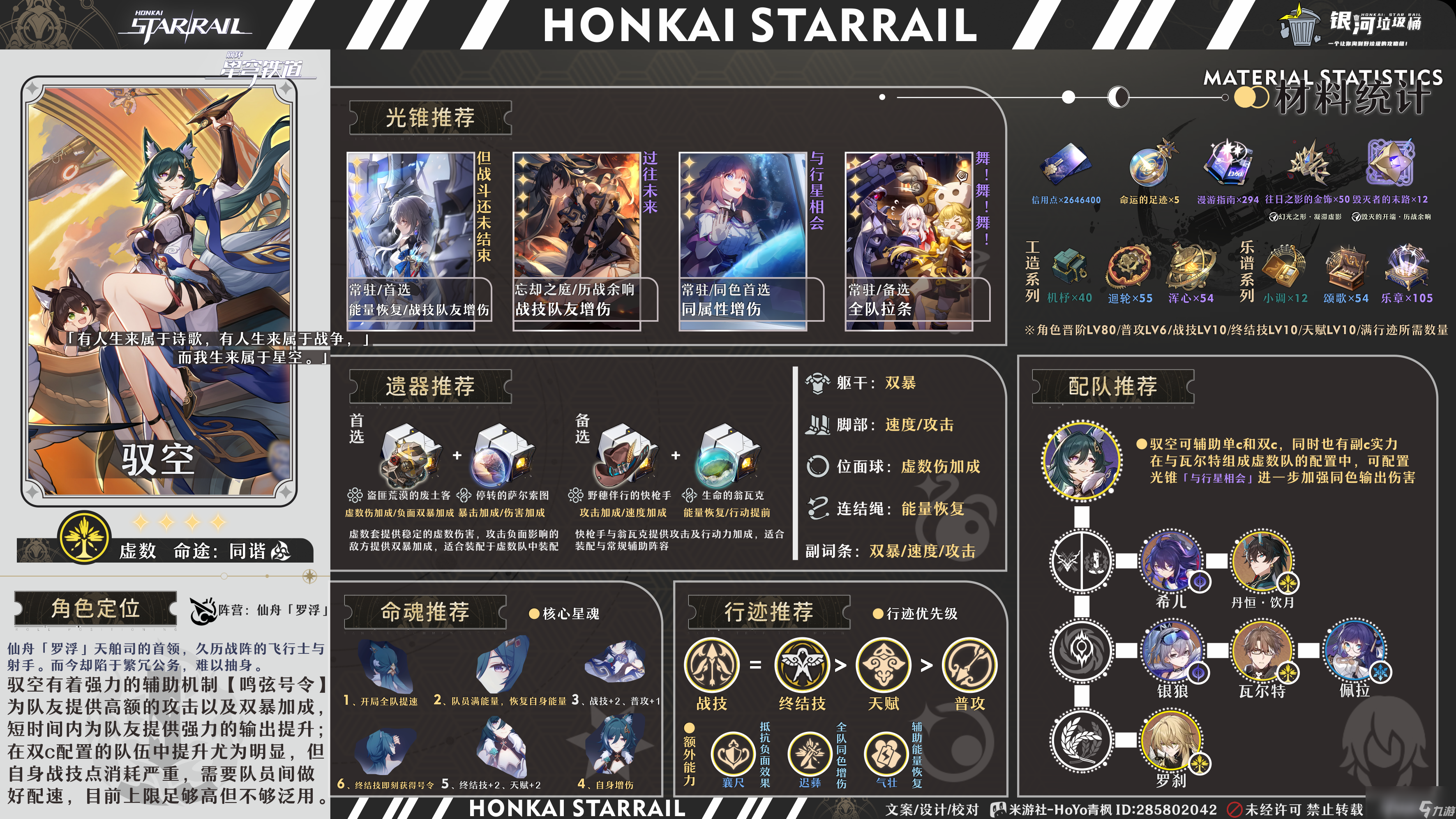崩坏星穹铁道1.3驭空培养攻略