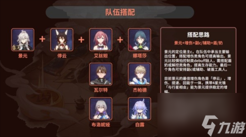 崩坏星穹铁道景元怎么配队