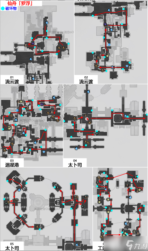 《崩坏星穹铁道》仙舟罗浮锄地攻略 最新罗浮怪物破坏物锄地点位路线图