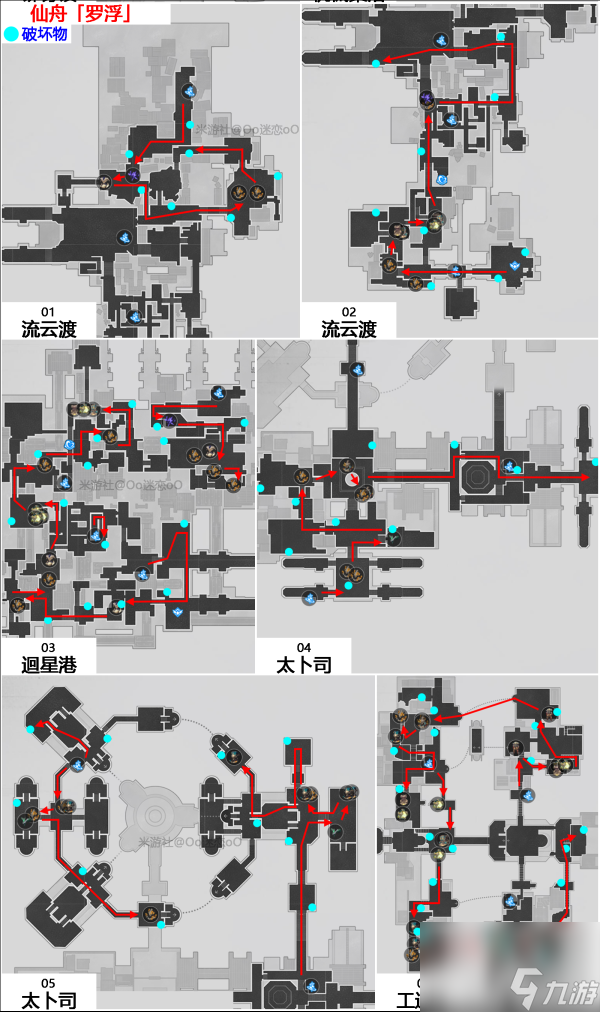 《崩坏星穹铁道》仙舟罗浮锄地攻略 最新罗浮怪物破坏物锄地点位路线图