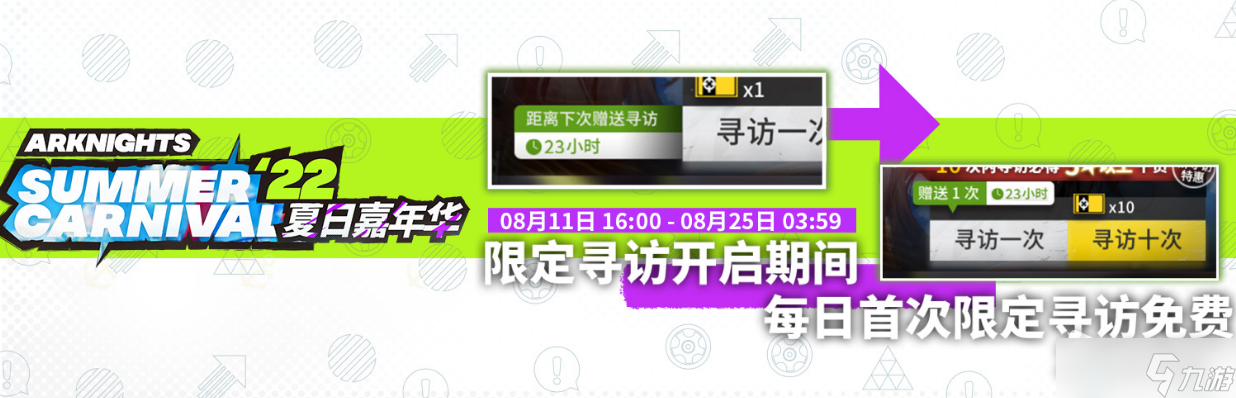 《明日方舟》夏日嘉年华限定寻访每日赠送活动