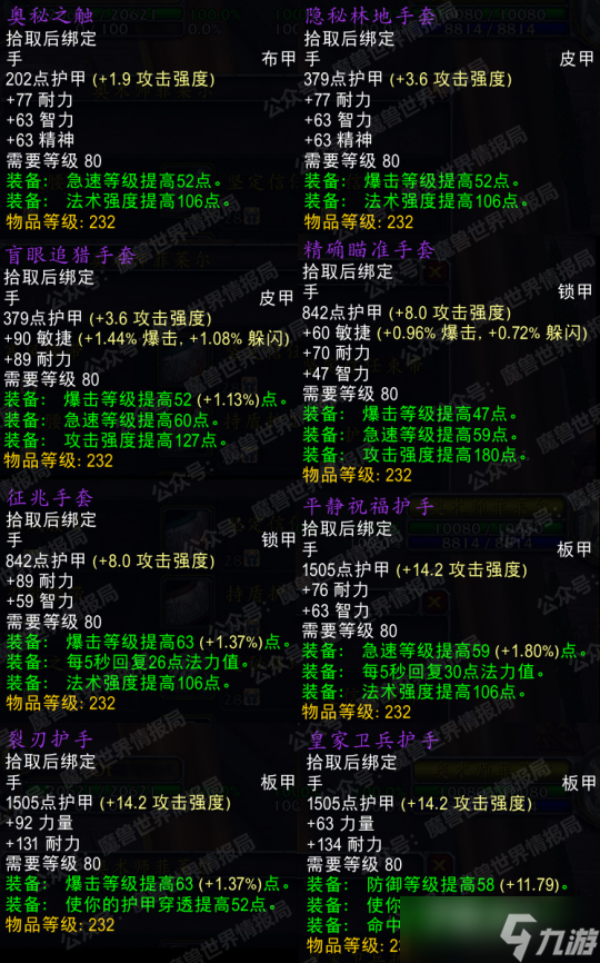 《魔兽世界》怀旧服wlkP2阶段牌子装备大全