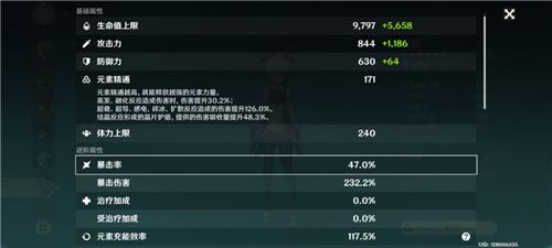 原神甘雨毕业面板是多少