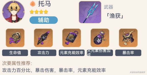 原神托马各流派配装推荐