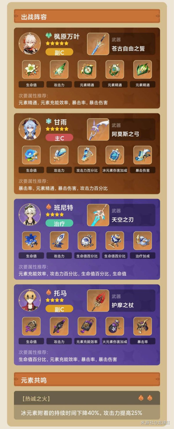 原神托马阵容搭配心得
