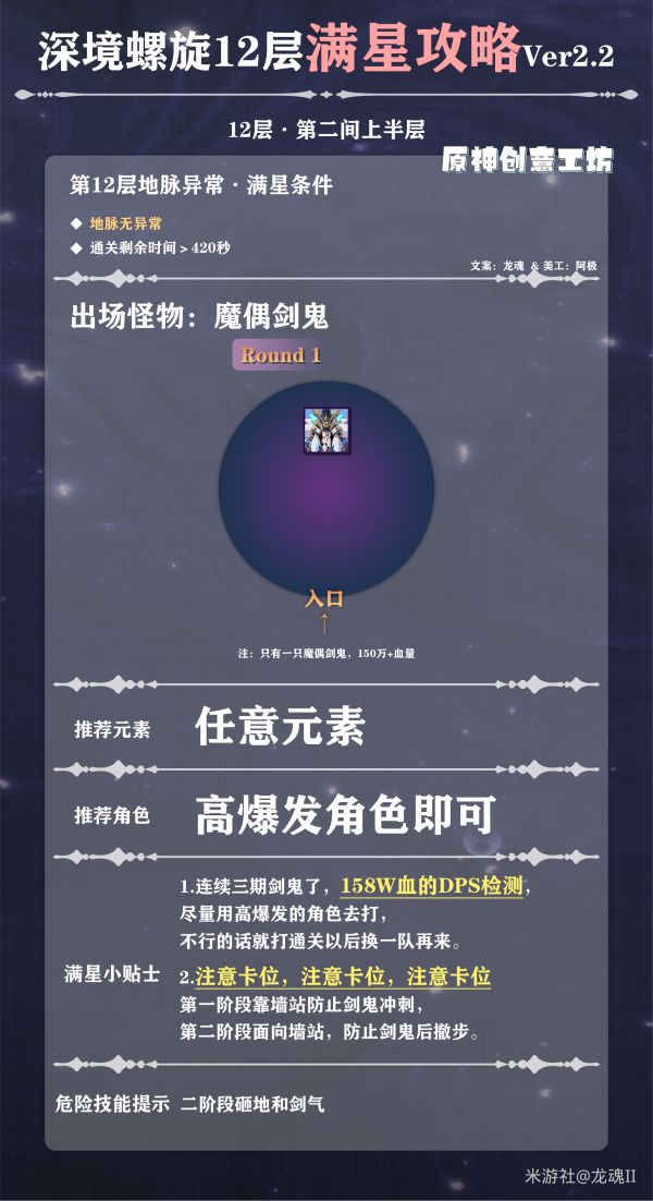 原神2.2新深渊第12层怎么打