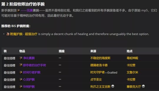 魔兽世界TBC怀旧服P2阶段神牧BIS怎么配装