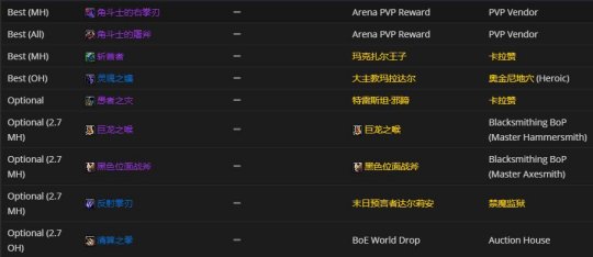 《魔兽世界》tbc增强萨p1武器