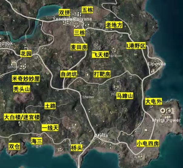 绝地求生艾伦格地图常用点位有哪些