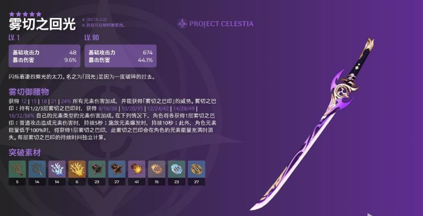 原神2.0版本武器排名
