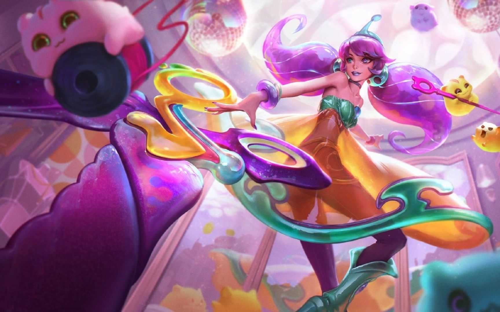 《lol》太空律动格温皮肤效果预览