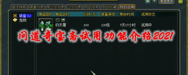 问道奇宝斋试用功能介绍2021
