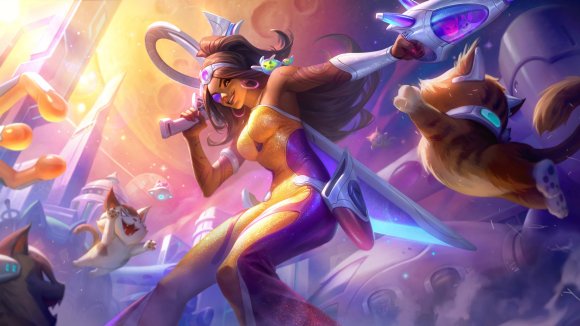 《lol》太空律动莎弥拉皮肤效果预览