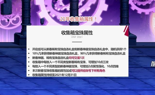 dnf2021春节套收集箱宝珠名字
