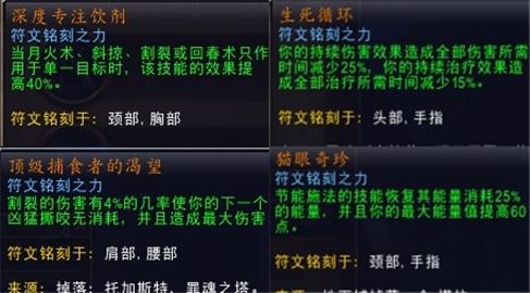 魔兽世界9.0猫德核心橙推荐