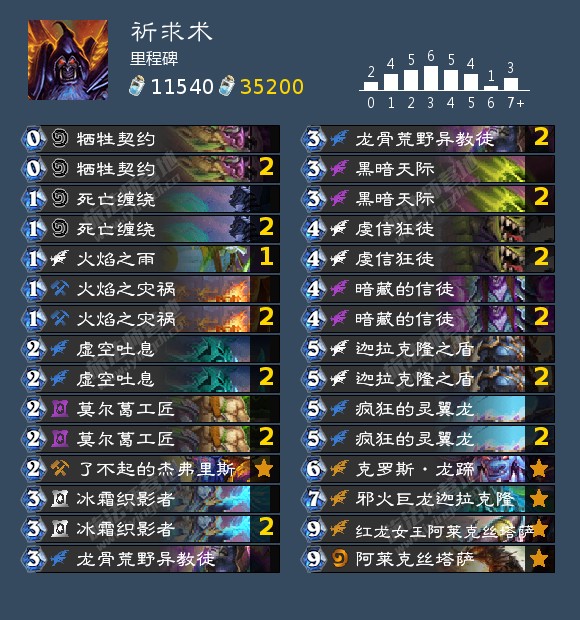 炉石传说标准祈求术卡组2021