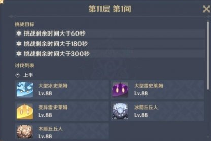 原神深境螺旋11层