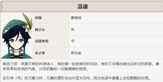 原神温迪用什么武器