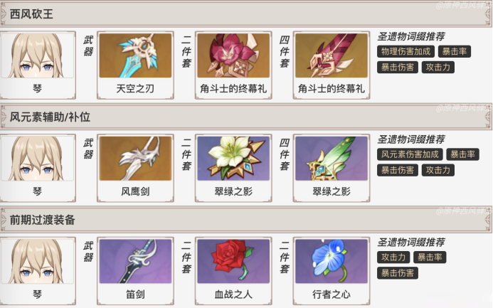 原神琴武器选择