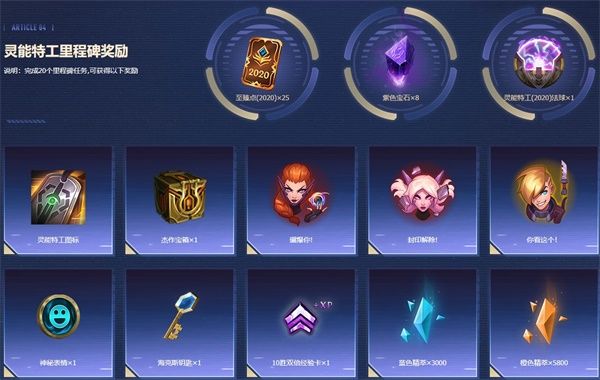 《LOL》灵能特工通行证里程碑任务奖励介绍