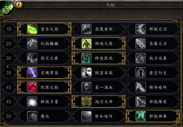 魔兽世界9.0浩劫DH天赋加点