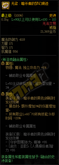 DNF希洛克戒指属性