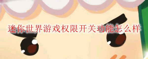 迷你世界游戏权限开关功能怎么样