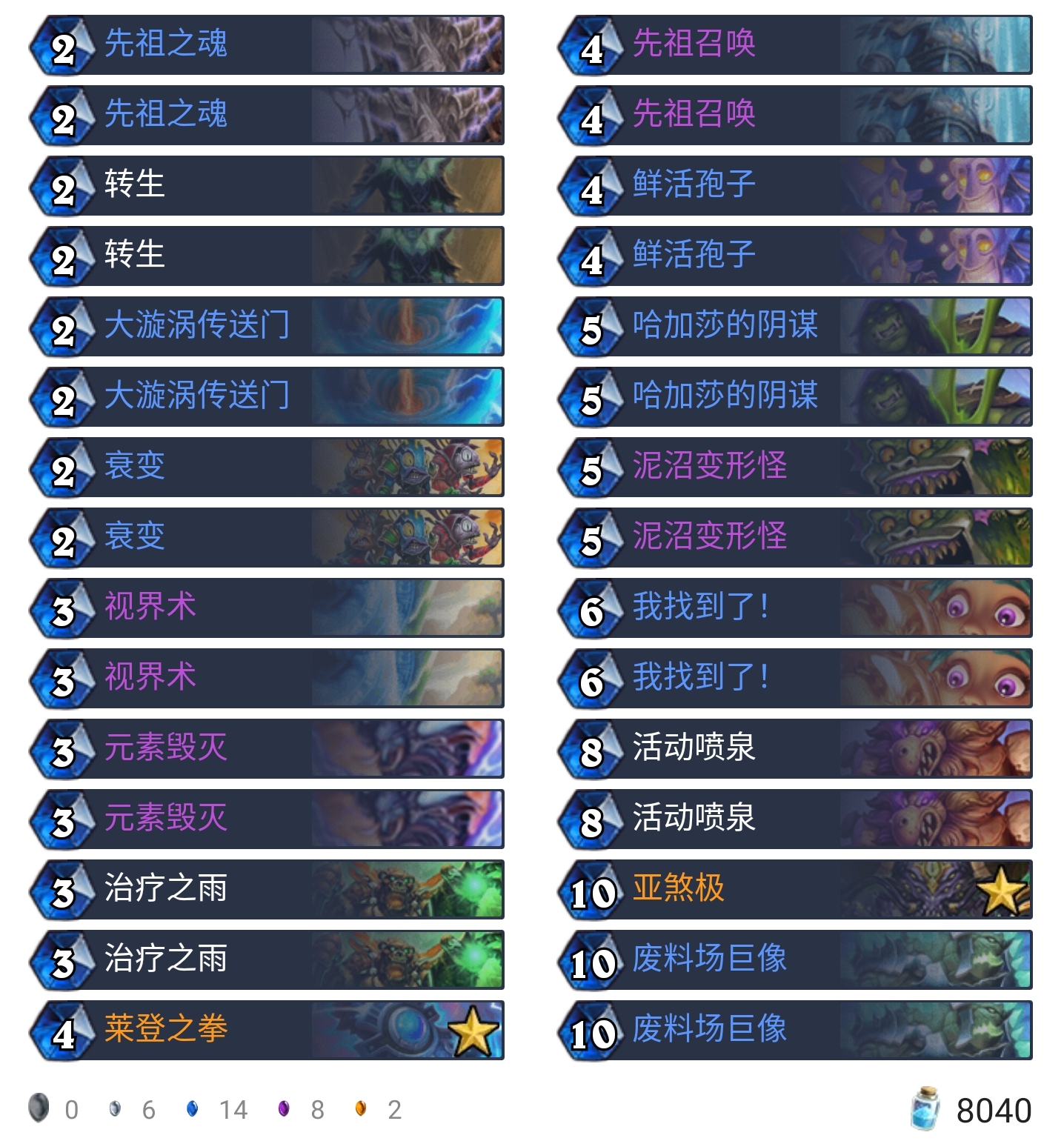 《炉石传说》外域的灰烬大哥萨卡组构筑