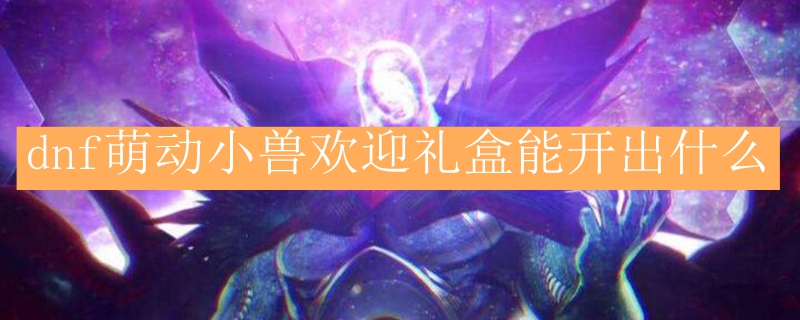 dnf萌动小兽欢迎礼盒能开出什么