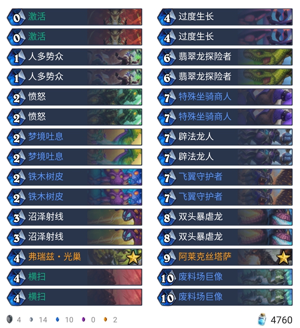 《炉石传说》外域的灰烬天梯主流大哥德卡组构筑