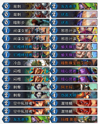 《炉石传说》外域的灰烬奥秘潜行贼卡组构筑