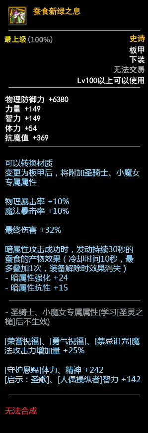 《DNF》100装备排行