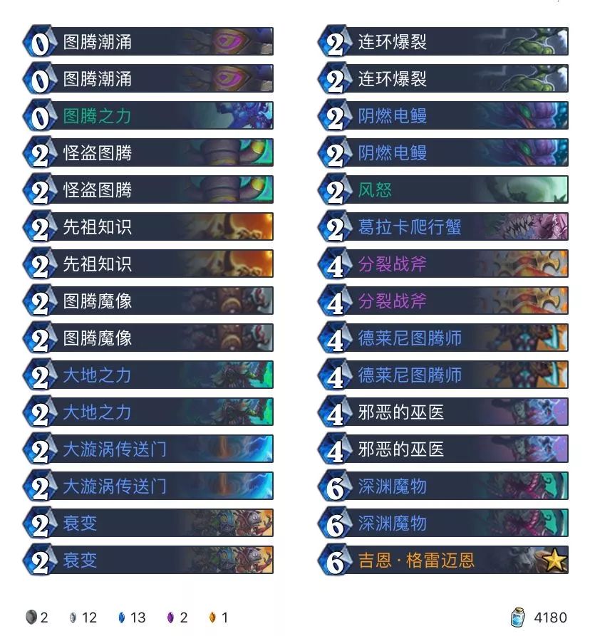 《炉石传说》巨龙降临狂野偶数萨卡组构筑