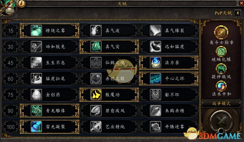 《魔兽世界》8.3奶僧天赋选择