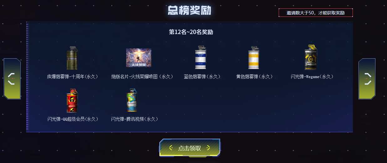 《CF》回归总榜12-20名奖励一览