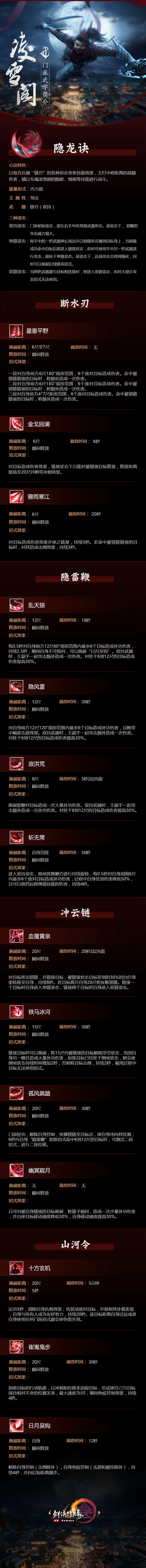 《剑网3》凌雪阁技能介绍