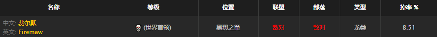 《魔兽世界》怀旧服黑龙之爪属性