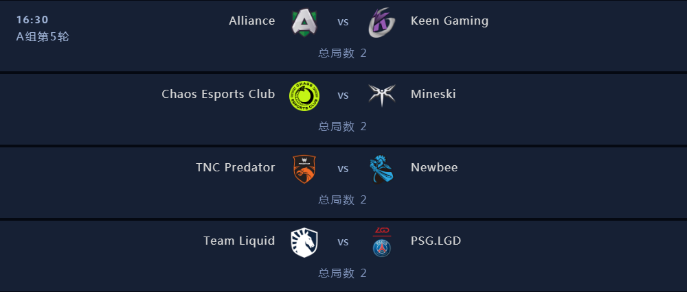 《DOTA2》Ti9小组赛8月16日赛程表一览