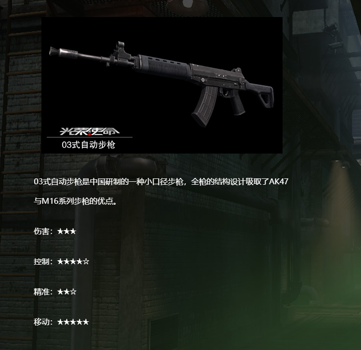 《光荣使命》武器介绍03式自动步枪