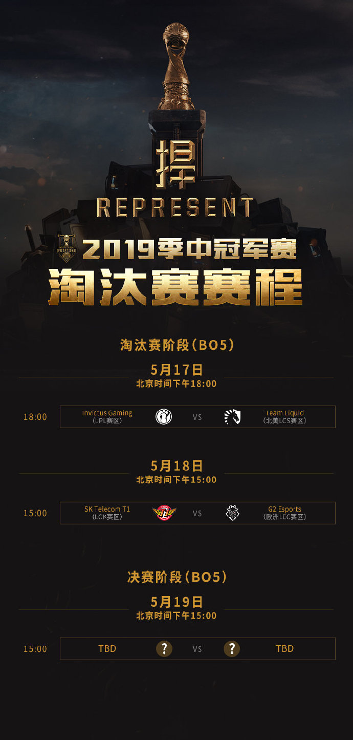 《LOL》2019MSI半决赛 IG首站对阵TL